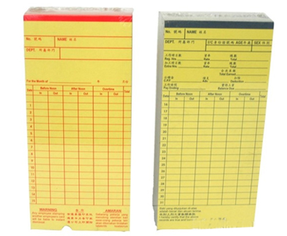 Office Printing Supplies<br>Time Recorder Punch Cards 0006